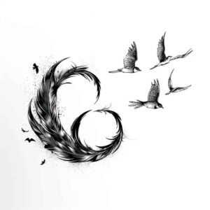 Piórka - Free tattoo design ideas ai genereted - inkby.ai