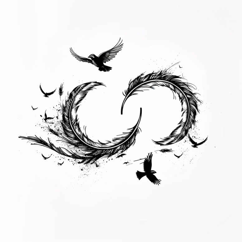 Piórka - Free tattoo design ideas ai genereted - inkby.ai