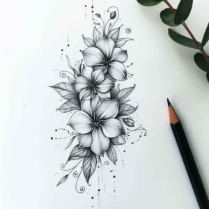 Delikatne kwiaty - Free tattoo design ideas ai genereted - inkby.ai