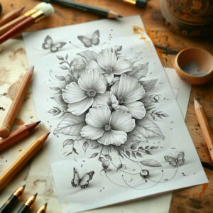 Delikatne kwiaty - Free tattoo design ideas ai genereted - inkby.ai