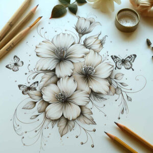 Delikatne kwiaty - Free tattoo design ideas ai genereted - inkby.ai