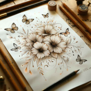Delikatne kwiaty - Free tattoo design ideas ai genereted - inkby.ai