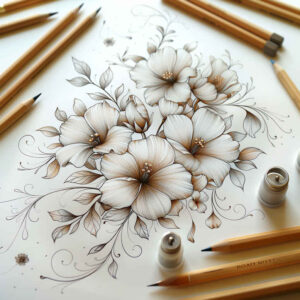 Delikatne kwiaty - Free tattoo design ideas ai genereted - inkby.ai