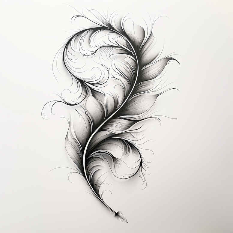 Piórka - Free tattoo design ideas ai genereted - inkby.ai