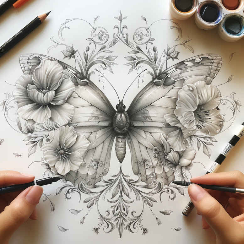 Motyle ćmy ważki - Free tattoo design ideas ai genereted - inkby.ai