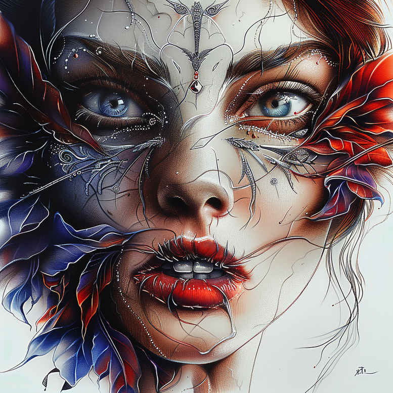 Surrealistyczne postacie - Free tattoo design ideas ai genereted - inkby.ai