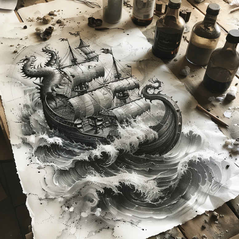 Statki wikingów - Free tattoo design ideas ai genereted - inkby.ai