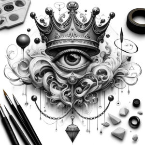 Korony i diamenty - Free tattoo design ideas ai genereted - inkby.ai