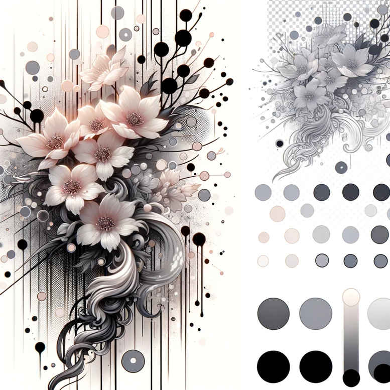 Delikatne kwiaty - Free tattoo design ideas ai genereted - inkby.ai