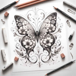 Motyle ćmy ważki - Free tattoo design ideas ai genereted - inkby.ai