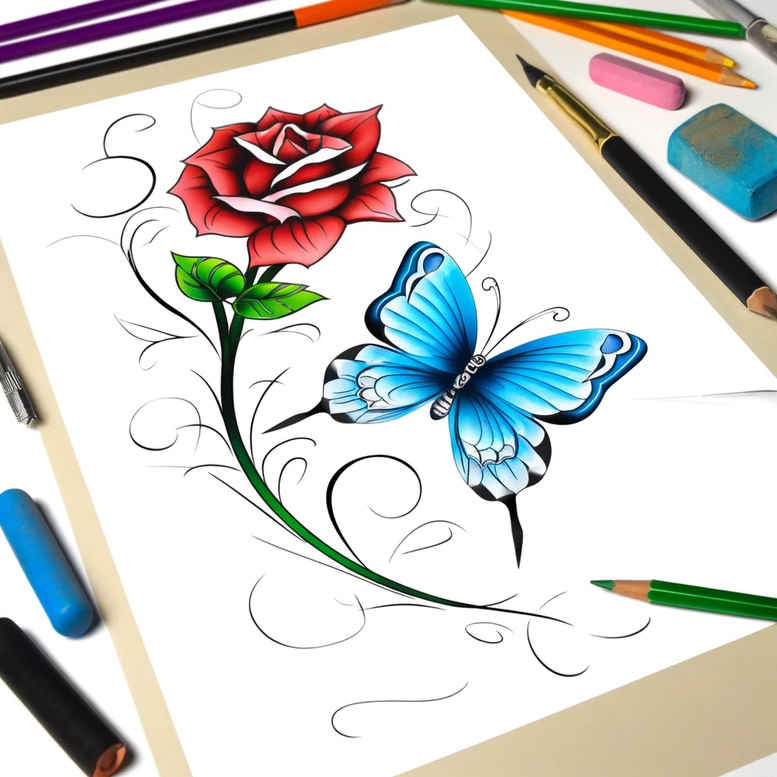 Motyle ćmy ważki - Free tattoo design ideas ai genereted - inkby.ai