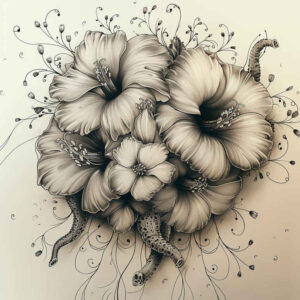 Delikatne kwiaty - Free tattoo design ideas ai genereted - inkby.ai