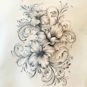 Delikatne kwiaty - Free tattoo design ideas ai genereted - inkby.ai