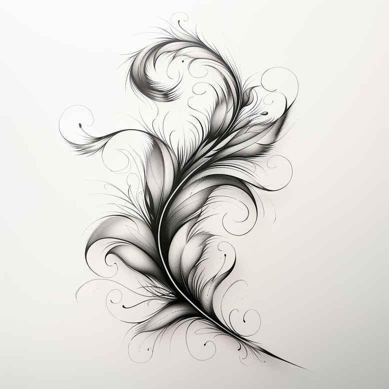 Piórka - Free tattoo design ideas ai genereted - inkby.ai