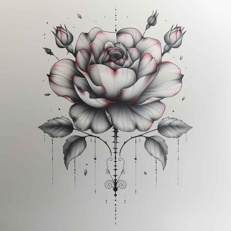 Delikatne kwiaty - Free tattoo design ideas ai genereted - inkby.ai