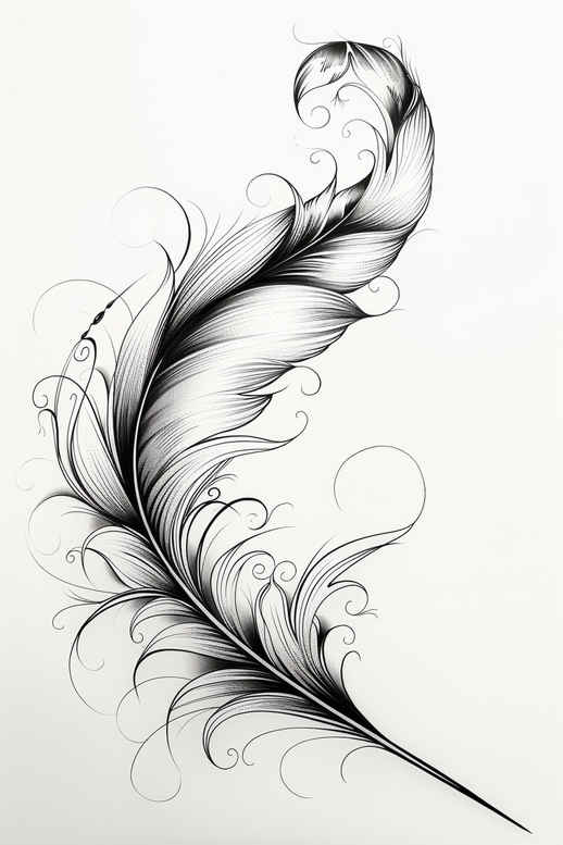 Piórka - Free tattoo design ideas ai genereted - inkby.ai