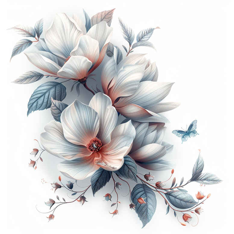 Delikatne kwiaty - Free tattoo design ideas ai genereted - inkby.ai