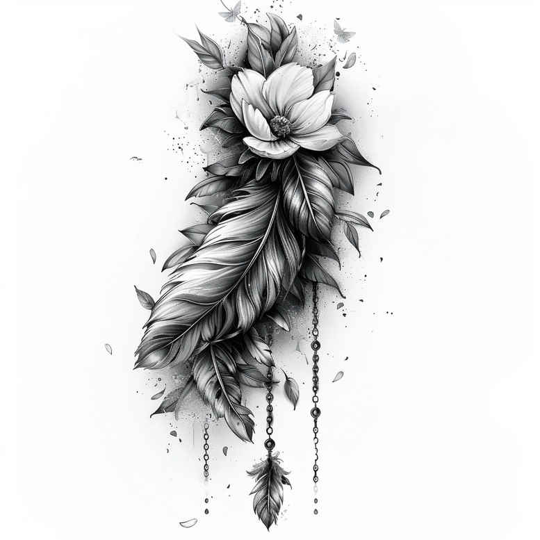Piórka - Free tattoo design ideas ai genereted - inkby.ai