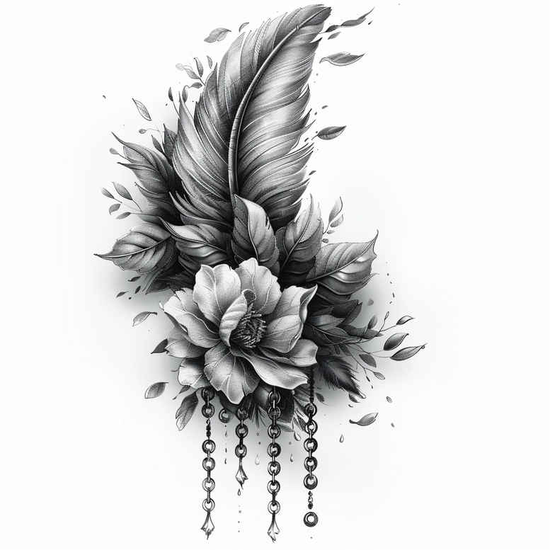 Piórka - Free tattoo design ideas ai genereted - inkby.ai
