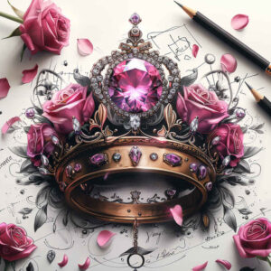 Korony i diamenty - Free tattoo design ideas ai genereted - inkby.ai