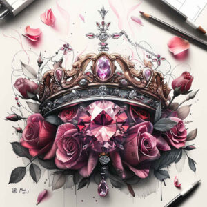 Korony i diamenty - Free tattoo design ideas ai genereted - inkby.ai