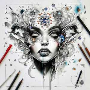 Surrealistyczne postacie - Free tattoo design ideas ai genereted - inkby.ai