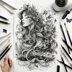 Postacie. - Free tattoo design ideas ai genereted - inkby.ai