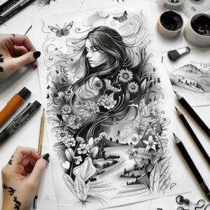 Postacie. - Free tattoo design ideas ai genereted - inkby.ai