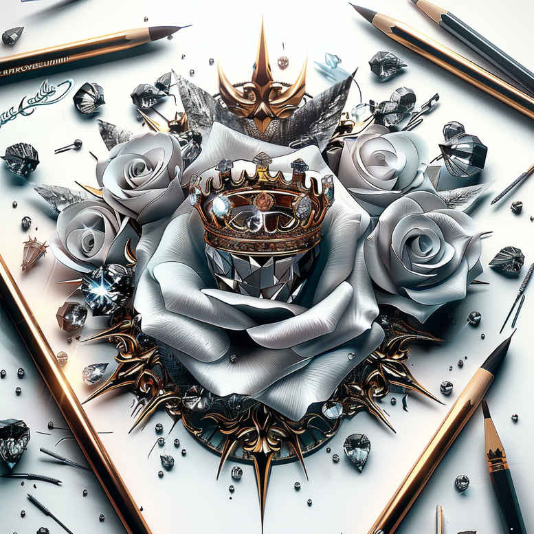 Korony i diamenty - Free tattoo design ideas ai genereted - inkby.ai