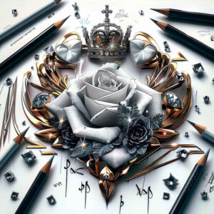 Korony i diamenty - Free tattoo design ideas ai genereted - inkby.ai