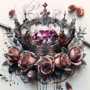 Korony i diamenty - Free tattoo design ideas ai genereted - inkby.ai