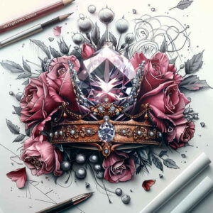 Korony i diamenty - Free tattoo design ideas ai genereted - inkby.ai