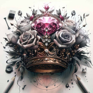 Korony i diamenty - Free tattoo design ideas ai genereted - inkby.ai