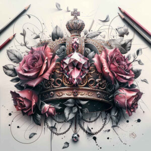 Korony i diamenty - Free tattoo design ideas ai genereted - inkby.ai