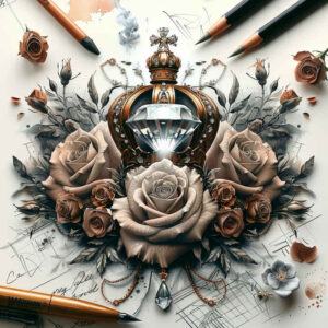 Korony i diamenty - Free tattoo design ideas ai genereted - inkby.ai