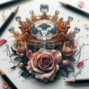 Korony i diamenty - Free tattoo design ideas ai genereted - inkby.ai