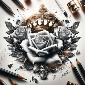Korony i diamenty - Free tattoo design ideas ai genereted - inkby.ai