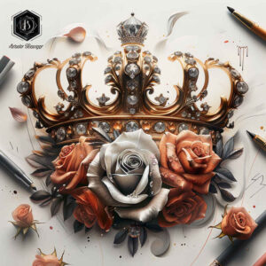 Korony i diamenty - Free tattoo design ideas ai genereted - inkby.ai