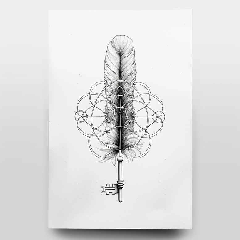 Piórka - Free tattoo design ideas ai genereted - inkby.ai