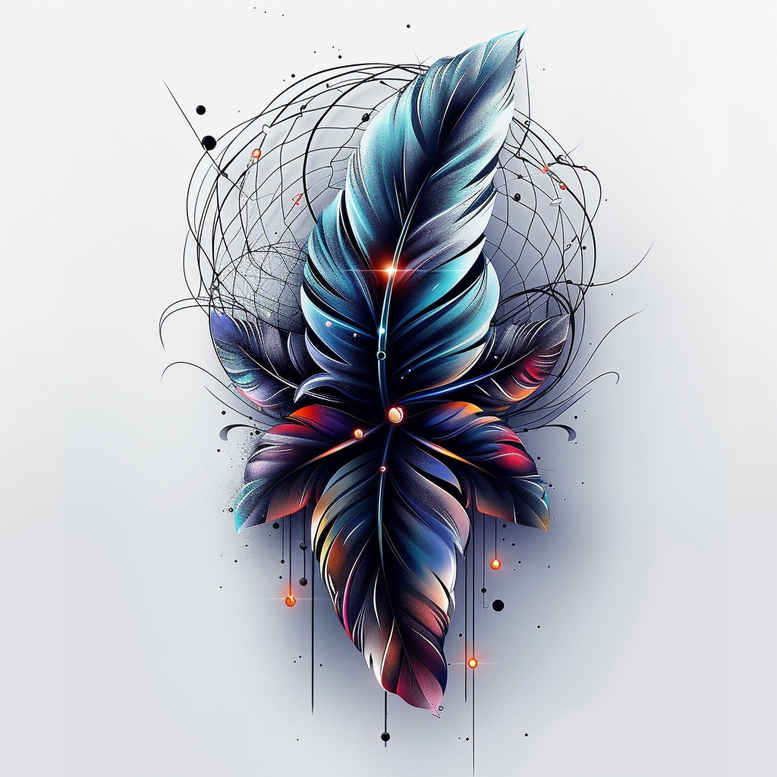 Piórka - Free tattoo design ideas ai genereted - inkby.ai