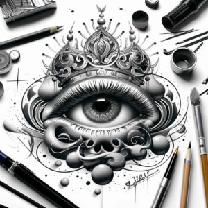 Korony i diamenty - Free tattoo design ideas ai genereted - inkby.ai