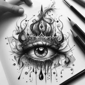 Korony i diamenty - Free tattoo design ideas ai genereted - inkby.ai