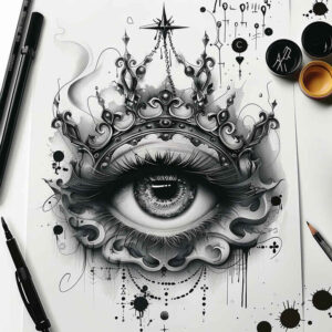 Korony i diamenty - Free tattoo design ideas ai genereted - inkby.ai