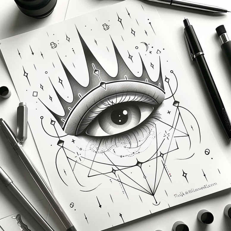 Korony i diamenty - Free tattoo design ideas ai genereted - inkby.ai