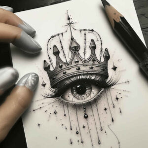 Korony i diamenty - Free tattoo design ideas ai genereted - inkby.ai