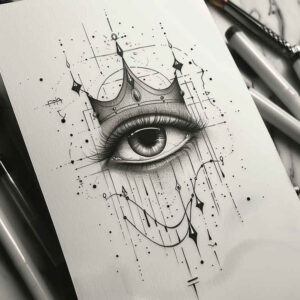 Korony i diamenty - Free tattoo design ideas ai genereted - inkby.ai