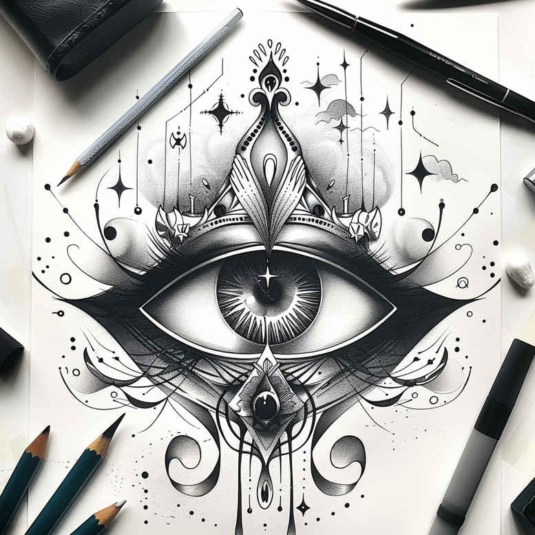 Korony i diamenty - Free tattoo design ideas ai genereted - inkby.ai