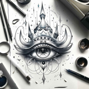 Korony i diamenty - Free tattoo design ideas ai genereted - inkby.ai