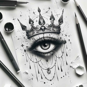 Korony i diamenty - Free tattoo design ideas ai genereted - inkby.ai