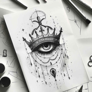 Korony i diamenty - Free tattoo design ideas ai genereted - inkby.ai